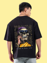Black Mens Premium Cotton T-shirt With skull