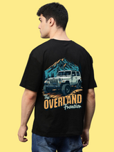 Black Mens Premium Cotton T-shirt With Off roading Jeep
