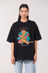 Black Female Premium Cotton T-shirt Sigma Lepord