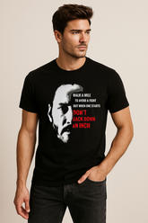 "Walk a Mile" Bold Motivational Graphic Black Regular Cotton T-shirt