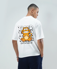 White Premium Cotton Mens T-shirt Optimistic Tiger