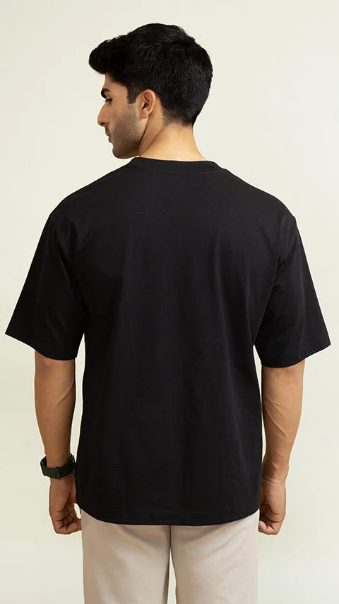 Black Premium Cotton Mens T-shirt Chill Master Panda