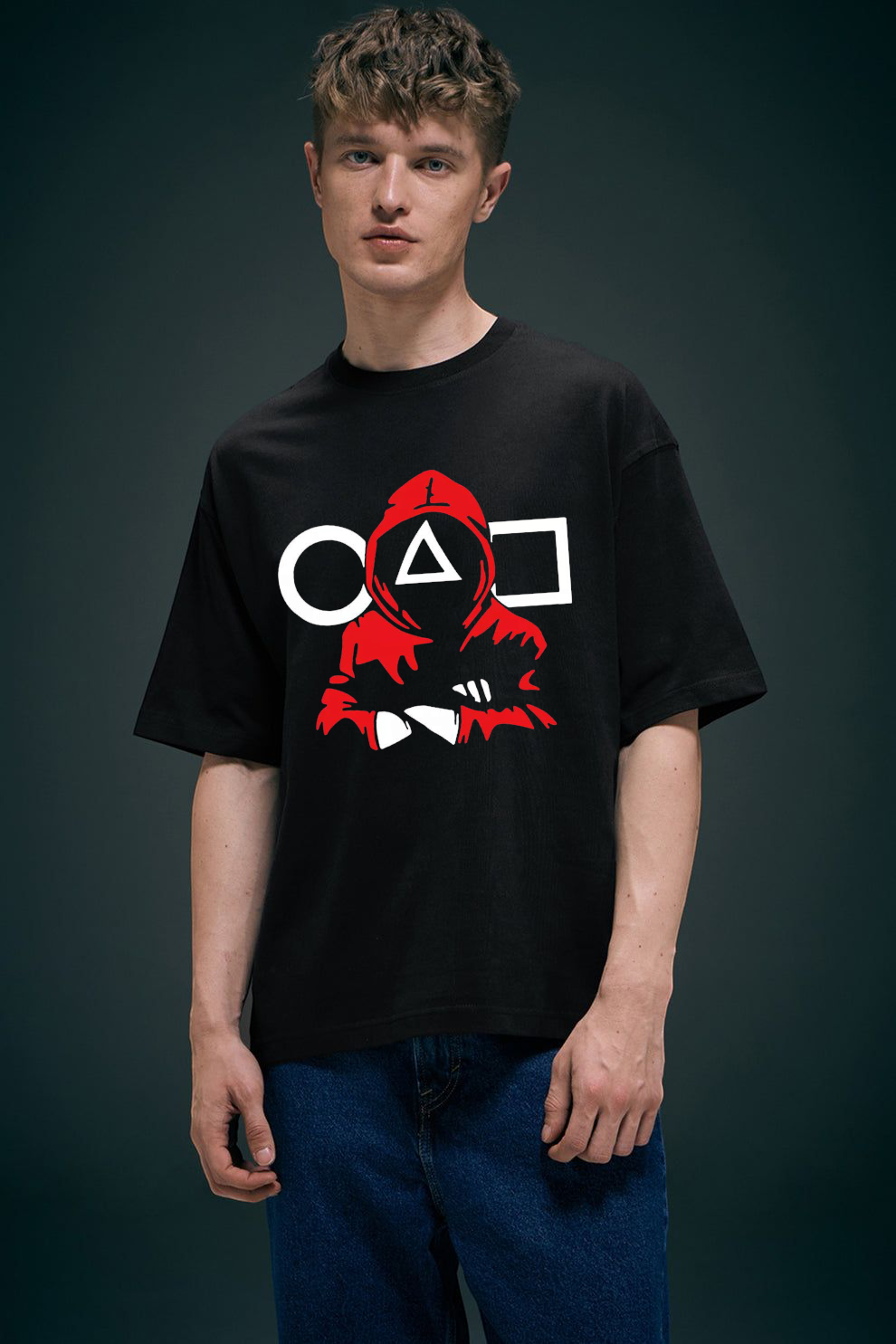Black Premium Cotton Mens T-shirt Squid games