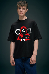 Black Premium Cotton Mens T-shirt Squid games