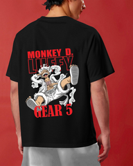 Black Premium Cotton Mens T-shirt Monkey Luffy