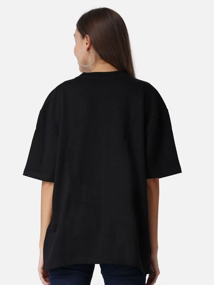 Black Premium Cotton Female T-shirt Gramophone