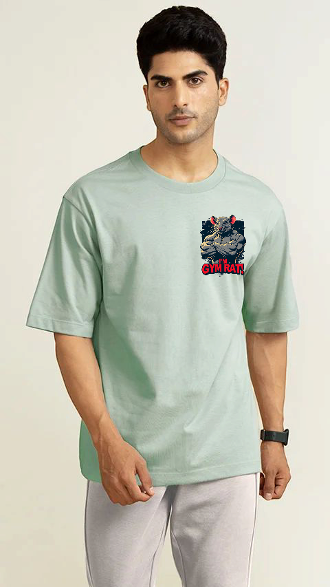 Light Ocean Green Premium Cotton T-shirt Gym Rat