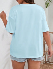 Sky Blue Premium Cotton Female T-shirt Namaste