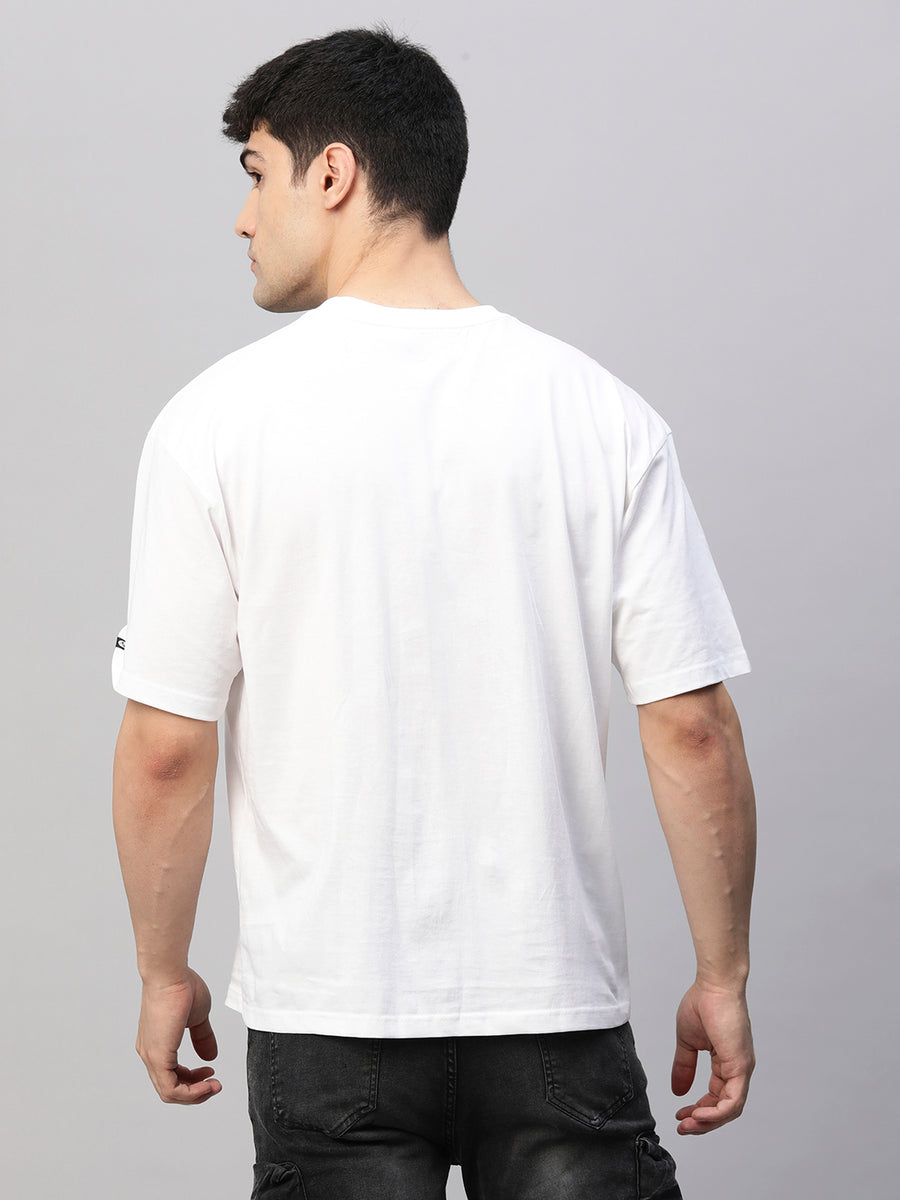 White Premium Cotton Mens T-shirt With Poisonus Black Spider