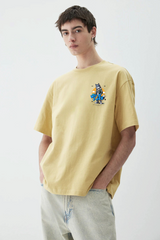 Orchid Yellow Premium Cotton Mens T-shirt Wild Wolf Scating