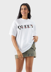 White Female Premium Cotton T-shirt Queen