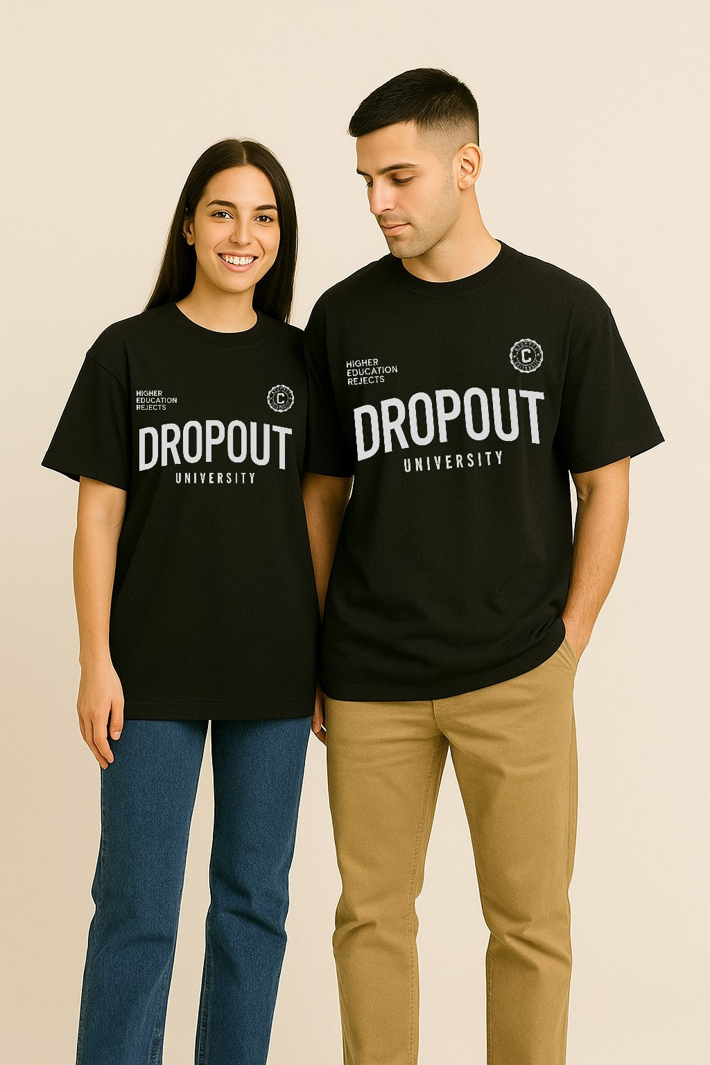 oversized black unisex Premium Cotton t-shirt with bold streetwear aesthetics