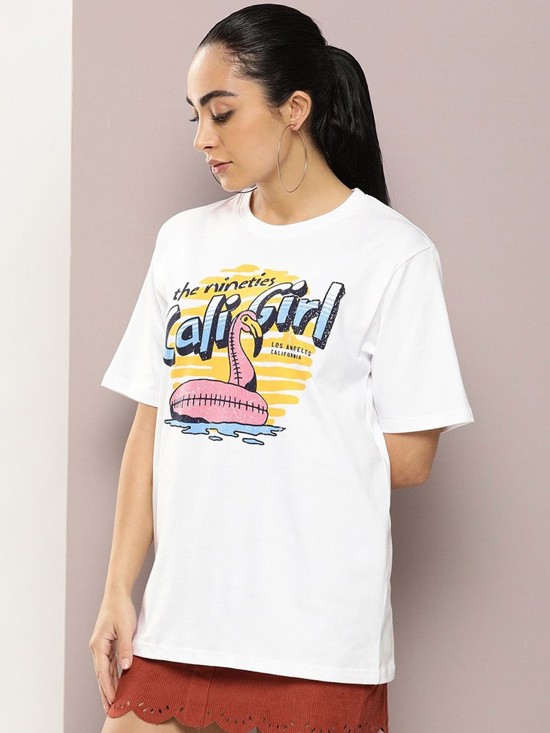 Cali Girl On White Premium Cotton T-shirt
