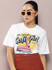 Cali Girl On White Premium Cotton T-shirt