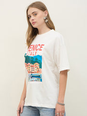 Venicy Lialy On White Premium Cotton T-shirt