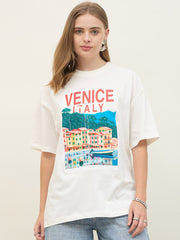 Venicy Lialy On White Premium Cotton T-shirt