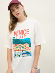 Venicy Lialy On White Premium Cotton T-shirt