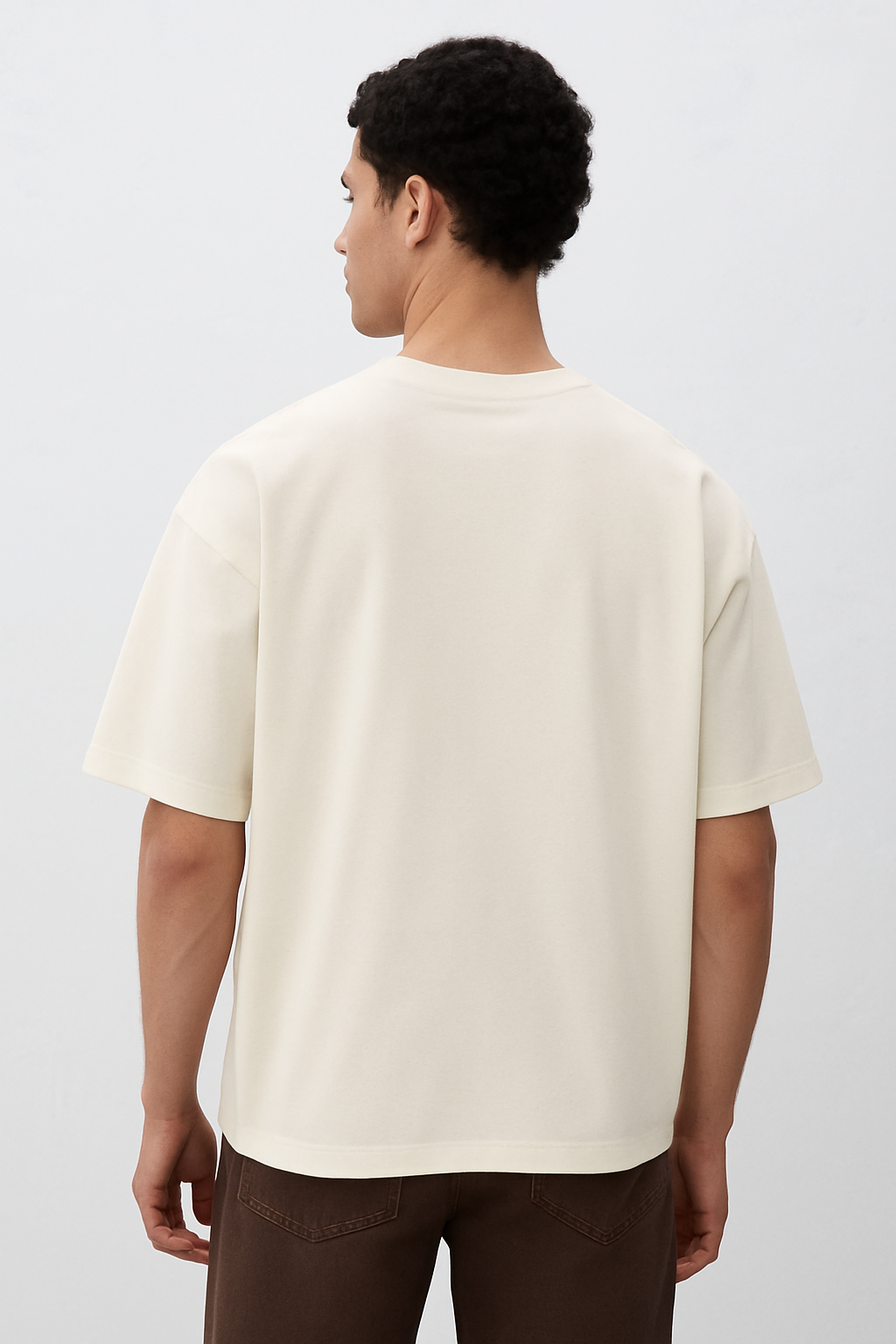 Cream Male Premium Cotton T-shirt