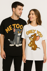 Couple Premium Cotton Oversized T-Shirt Set – Tom & Jerry Theme