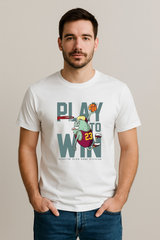 Play to Win – Monster Basketball White Regular Cotton T-shirt