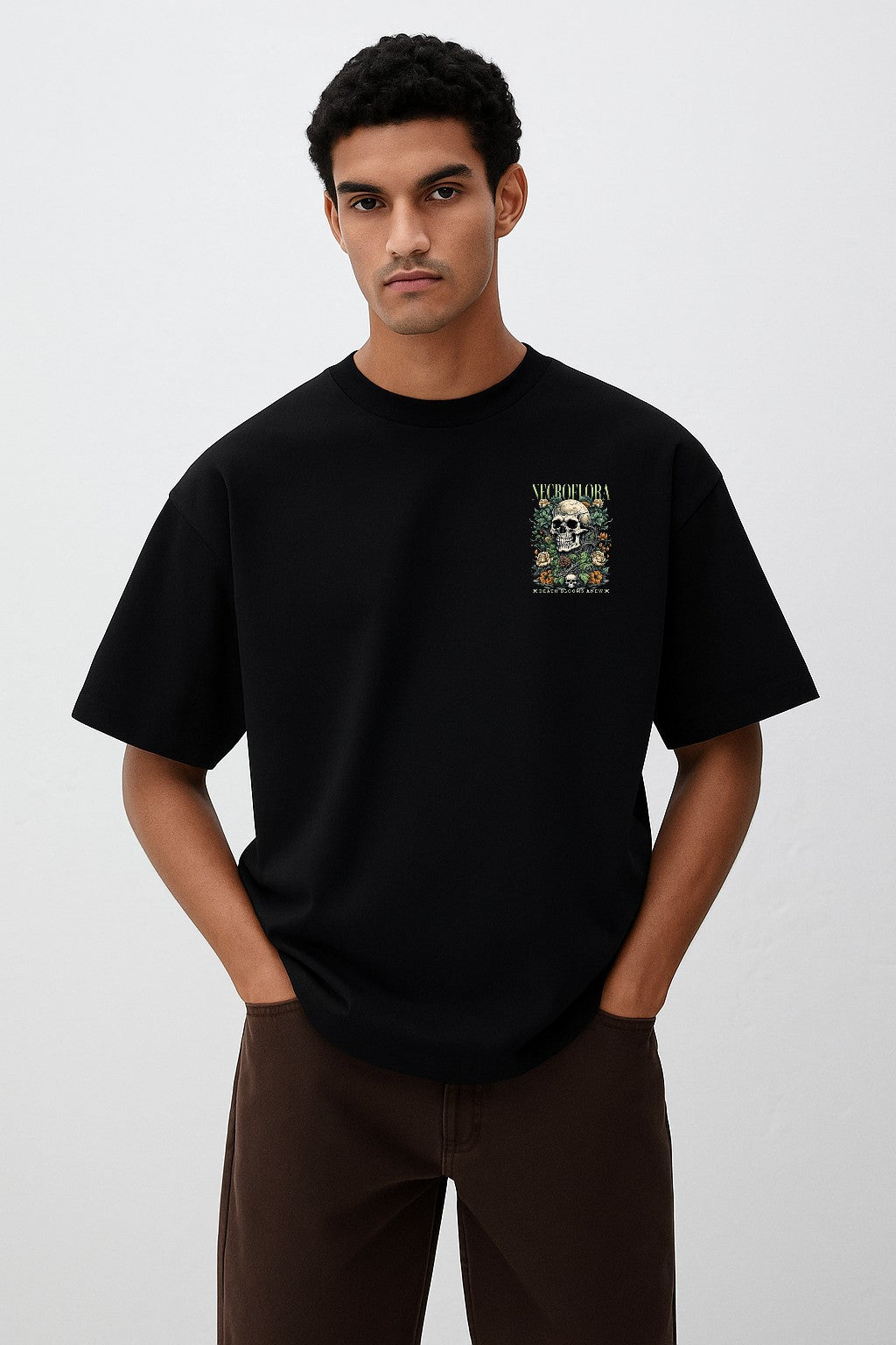 Black Premium Cotton Necroflora T-shirt