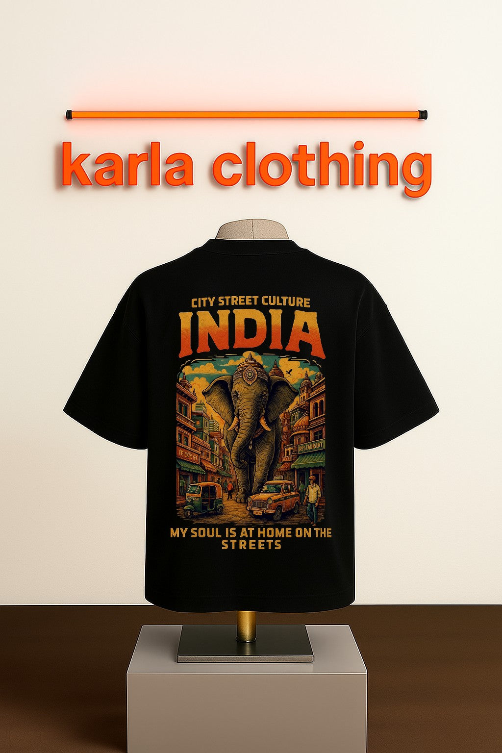Black Male Premium Cotton T-shirt City Street Culture India