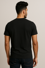 "Rebel Gaze" – Retro Resistance Graphic Black Regular Cotton T-shirt