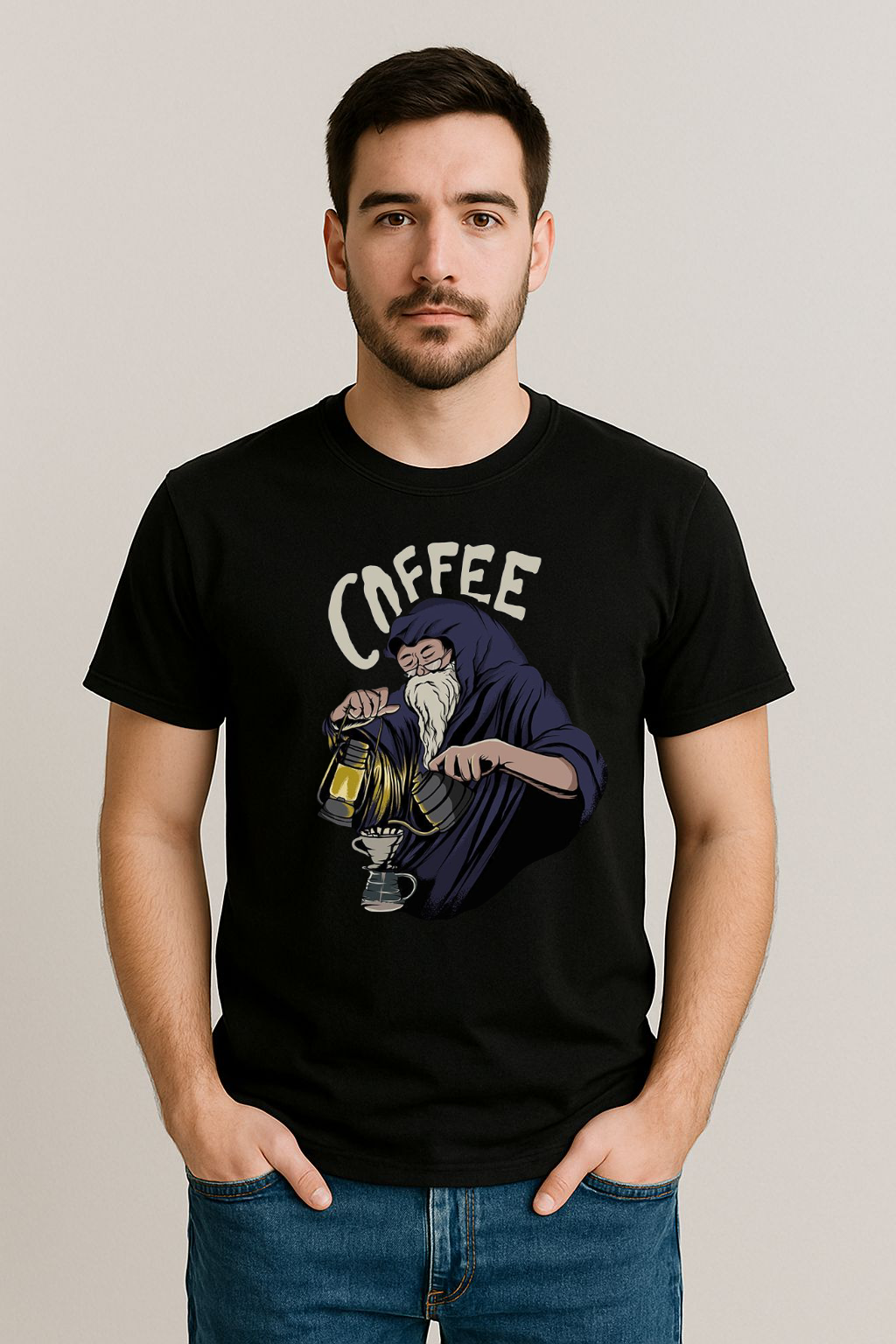 Wizard Brew – Mystic Coffee Lover Black Regular Cotton T-shirt (Copy) (Copy) (Copy)