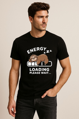 Energy Loading – Funny Black Regular Cotton T-shirt (Copy)