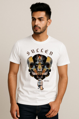 Sullen Spirit" Gothic Art White Regular Cotton T-shirt