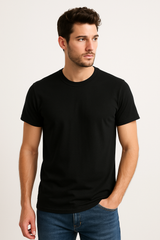 Man's Regular 100% Premium Cotton Black T-shirt