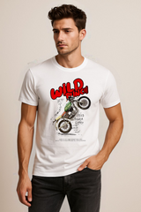 Wild Punch – Graphic Motorcycle Adventure White Regular Cotton T-shirt